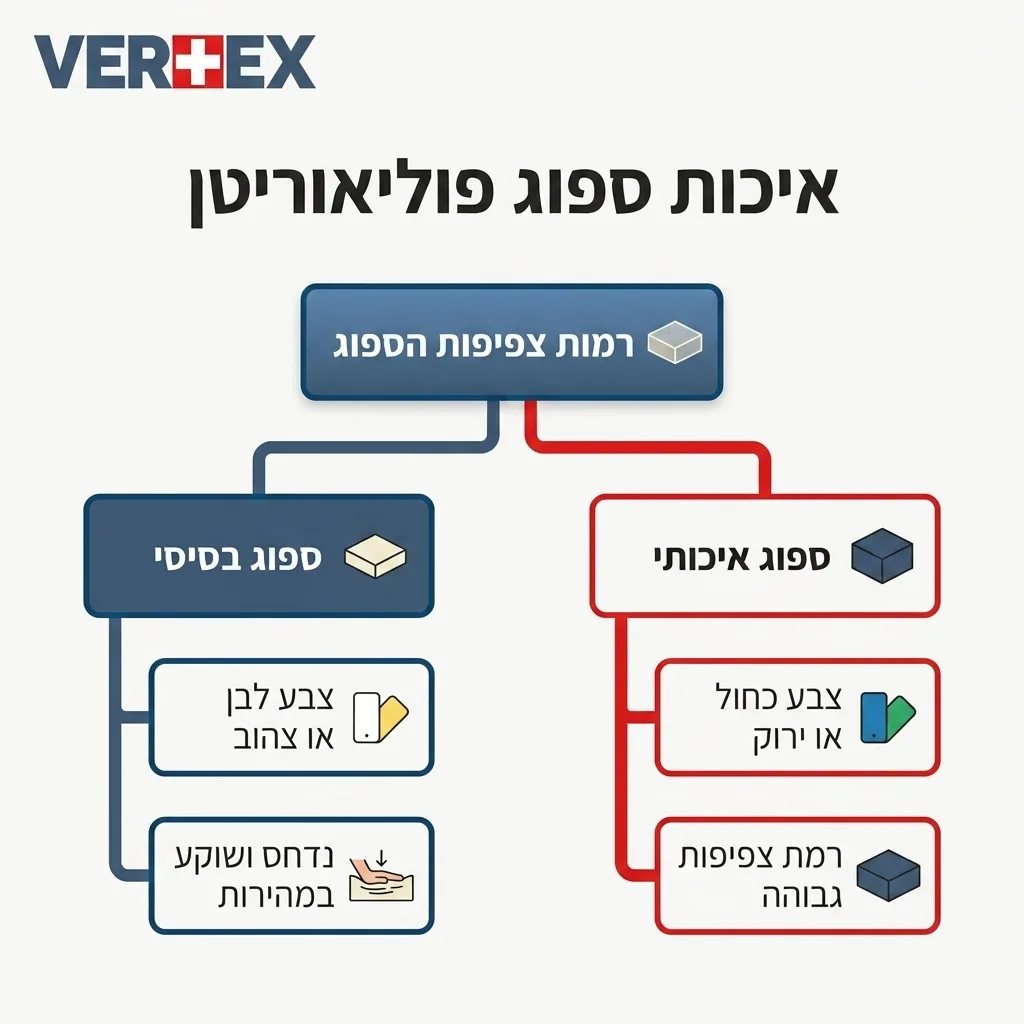 אינפוגרפיקה — איכות ספוג פוליאוריטן: רמות צפיפות הספוג