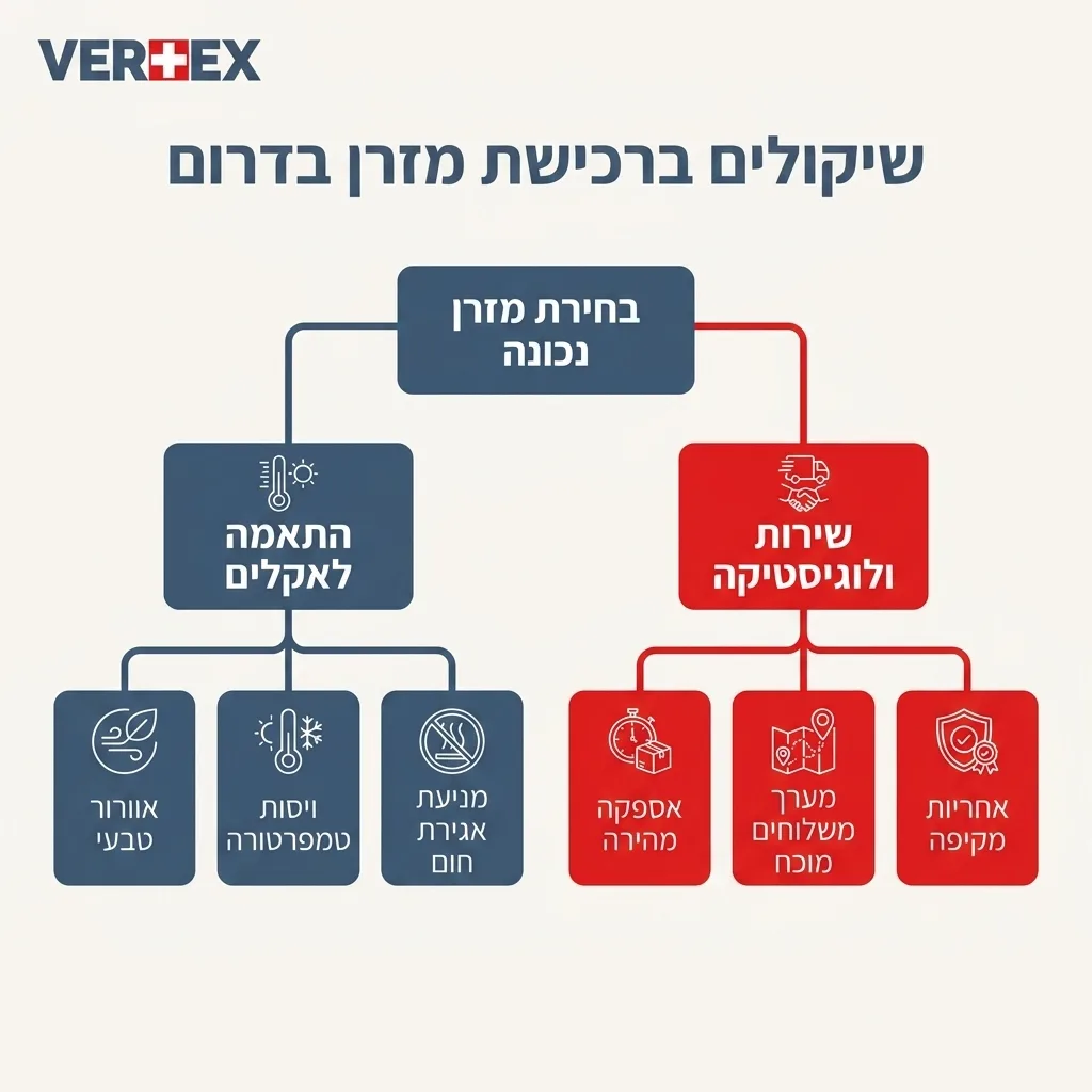 אינפוגרפיקה — שיקולים ברכישת מזרן בדרום: בחירת מזרן נכונה